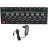 ZenithAur Amplificatore per cuffie a 8 canali con alimentazione DC 12V, 8 manopole del volume individuali e connettori da 6,35 mm, un distributore di cuffie stereo per uso