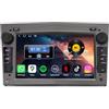 Erisin 7 Pollici 8-Core 4GB+64GB Android 14 Autoradio Bluetooth GPS Navigatore per Opel Corsa D Astra H Vivaro Corsa C Zafira Combo Signum Meriva Supporto Carplay Android Auto DAB+ USB WiFi 4G FM RDS
