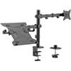 Toboli Supporto monitor e pc portatile VESA 75x75/100x100, con 2 bracci articolati