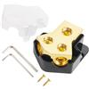 kksurty Blocco di distribuzione dell'alimentazione a 2 vie 12 V splitter amplificatore audio per auto 0/2/4 ingresso calibro 4/6/8 blocco di distribuzione a terra per auto auto camion barca marina, 1