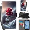 Haninsuze Cover per Samsung Galaxy J3 2017 Custodia Cover Pelle Libro Portafoglio con Porta Carte Magnetica Protezione Antiurto Cuoio Flip Case Custodia Cover per Samsung J3 2017, Rose