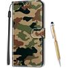 MadBee Custodia Compatibile con iPhone Xs/iPhone X 5,8 Pollici, Portafoglio Creativo Colorato Libro Pelle PU Flip Caso Magnetica Supporto Cover per iPhone Xs/iPhone X (Camuffare)