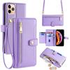 Arseaiy - Custodia a portafoglio per VIVO V20 SE/Y70 2020, con cinghia da spalla, chiusura a cerniera, in pelle PU, antiurto, con supporto, guscio per telefono viola