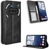 COMAKU Cover a Libro Nothing Phone 3a, Custodia a Portafoglio in Pelle con Supporto e Chiusura Magnetica Compatible per Nothing Phone 3a - Nero