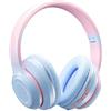 Greensen Cuffie BT On-Ear Wireless con Microfono Integrato Cablato e Supporto di Memoria, Cuffie Pieghevoli Wireless Bluetooth 5.2 con Luci a LED 18h Playtime HD Sound (800 MAh, Gamma 10m) (BLUE)
