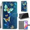 KENHONER Custodia per Honor X6a, Farfalla | Portafoglio Pelle PU, Magnetica, Resistente Agli Urti, Scomparto Carte Credito, Pieghevole, Flip Libro, Motivo