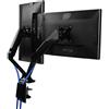 Fleximounts F6D Supporto Monitor Inclinabile Doppio Braccio per Schermo Piatto da 17 a 30 Pollici Rotazione 360 ° per LCD/LED con Supporto a Morsetto Carico Massimo 9kg