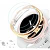 DEALELE [2 + 2 confezioni] Custodia e vetro temperato compatibile con Samsung Galaxy Watch 8 44 mm, glitter strass opaco PC custodia protettiva in vetro temperato, oro rosa + oro rosa