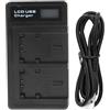 Fdit Caricatore USB con Doppio Slot per Batteria NP-FV50 per FDR-AX53 HDR-CX230 HDR-CX220 CX330 CX380 CX455 CX900 CX430V TD30V FDR-AX100, Display LCD