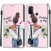 KENHONER Custodia per Oppo A53/A53s, ragazza | Portafoglio Pelle PU, Magnetica, Resistente Agli Urti, Scomparto Carte Credito, Pieghevole, Flip Libro, Motivo