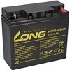 Kung Long WP18-12SHR Batteria PB al piombo 12 Volt con 18 Ah, con connettore a vite a polo piatto M5, 181 x 76 x 167 mm