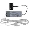 L&S Alimentatore a LED NG37 con spina piatta Euro e distributore a 6 prese e 2 porte all'alimentatore, 15 W, 12 V, plastica grigio