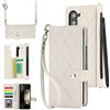 FHZXHY Custodia a portafoglio compatibile con Samsung Galaxy Z Fold 7, con scomparto per penna, tracolla da polso, borsa in pelle, con bottoni, scomparti per carte di credito, custodia per telefono Galaxy Z