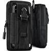 ONEFLOW Custodia di sopravvivenza per Samsung serie A + J - Marsupio in nylon, con moschettone, custodia per cellulare da esterno, nero