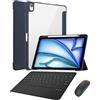 Generic Custodia con tastiera per iPad Air 13 M2 2024/M3 2025 con mouse, custodia sottile e intelligente con tastiera Bluetooth per iPad Air 13 pollici M3/M2 (2025/2024)