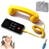 NNBWLMAEE Type-C Retro Telephone Style Landline Handle Receiver, Vintage Wired Handheld Cell Phone Receiver with Microphone, Vintage Old School Telephone Handset, for iPhone & Android (3.5mm,Yellow)