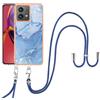 SNCLET Cover con Cordino per Motorola Moto G84 Custodia con Collana Staccabile Regolabile Antiurto TPU Edges PC Back Anti Scratch Custodia Marmo Protettiva Case per Motorola Moto G84,Marmo Blu