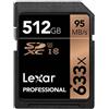 Lexar Professional 633x Scheda SD 512 GB, Scheda di Memoria SDXC UHS-I, U3, V30, Class 10, Fino a 95 MB/s di Lettura, SD Card per DSLR di Fascia Media, Videocamera HD, Fotocamere 3D (LSD512CBEU633)