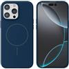 Mixroom - Custodia Cover Case per iPhone 13 PRO Max in Tpu silicone liquido morbido compatibile con MagSafe con cerchio magnetico integrato Blu C09
