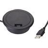 SOTECH - Caricabatterie Wireless WLC-03 (Nero, Ø 70 mm) USB/Caricabatterie da Tavolo senza Alimentatore/Incorporabile in Mobili/Caricatore a Induzione per Smartphone Compatibili con il Qi