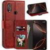 UOGNADGD Custodia flip in similpelle per Hafury Note 10 - Rosso | 5.93 Custodia portafoglio folio con fessure per carte, chiusura magnetica, funzione stand e blocco RFID