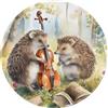 Mexpekil Tappetino per mouse con violino riccio con base in gomma antiscivolo, tappetino per mouse piccolo rotondo con bordo cucito, accessori da scrivania per lavorare e giocare da 20 cm