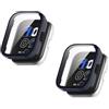 TINGYR 2 Pezzi Cover Compatibile con Amazfit Bip 5 Unity, PC + Vetro Temperato per Proteggere lo Schermo, Anticaduta, Custodia Compatibile con Amazfit Bip 5 Unity.Blu Inchiostro