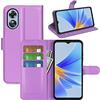 JIUNINE Cover per OPPO A17, Custodia Libro in Pelle Sintetica Portafoglio Case Flip Antiurto [Slot per Schede] [Chiusura Magnetica] Compatibile con OPPO A17, Viola