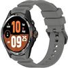 GIOPUEY 24mm Cinturini Compatibile con TicWatch Atlas, Morbido Silicone Cinturino [Resistente all'Usura] [Traspirante] - Grey