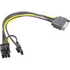 Qoekacy 15 pin SATA maschio a 8 pin (6 + 2) cavo di alimentazione PCI-E cavo SATA 15 pin a 8 pin 18AWG per scheda grafica (1 pezzi)