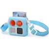Generic Custodia protettiva in silicone per Yoto Mini 2024 Player Kids Audio Skin Cover con tracolla, facile da trasportare, vestibilità durevole (blu)