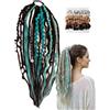 NNBWLMAEE Elastic Dread Ponytail, 26cm Boho Dreadlock Ponytail Extension with Hair Tie, Shell and Charm Details, Lightweight Natural Hand-braided Braids Long Ponytails Dreads for Women Men Festival Daily (G1)