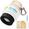 Solar Buddies Bundle da Viaggio Grab & Go, Clip Moschettone e Spazzolino - Singolo Nude Completo - Applicatore Solare Ricaricabile a Spugna Roll-on per Bambini, Adulti e Famiglie - 100ml