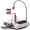 K2 Store - Fresa Unghie 4 in 1 Aspiratore da 60w e filtro lavabile con un Fresa Unghie Elettrico 30000 giri e Lampada Led 5w Bianco Freddo + kit 6 Punte