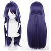 maysuwell Parrucca per Cosplay Amine Game Capelli Lunghi Lisci Blu Viola con Frangia per Donne Halloween, Comic Con, Spettacoli di Cosplay