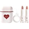 Generic Set di trucco per labbra, impermeabile, a lunga durata, velluto, idratante, macchia per labbra, auricolari, bicolore, lucidalabbra, tazza antiaderente, set regalo di trucco per labbra per ragazze