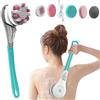 mumisuto 6 in 1 Spazzola Schiena Doccia Elettrica, Spazzola Schiena Doccia Spazzola Corpo Elettrica Spugna Doccia Silicone Con Manico Lungo Per Lavare La Schiena per Esfoliante, Pulizia Della Pelle