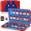 MOSAHOLL Switch Game Case Holder con 24 slot per cartucce e 24 micro SD Card Storage, sottile organizer portatile per giochi accessori regalo viaggiatori con chiusura magnetica, guscio protettivo rigido e