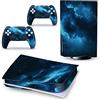 PDURMBUAB Nessuna Schiuma Nessuna Bolla Pelle Decalcomanie Anime Console Per PS5 Disk Edition 2 Controller Pellicola Vinile Avvolge, Durevole, Resistente Graffi 50041