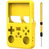 Generico Custodia Protettiva in Silicone - Copertura Morbida Antiscivolo con Laccetto per Polso per ANBERNIC R36S Console Portatile | Antishock & Antigraffio | Protezione Completa (Giallo)
