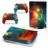 PDURMBUAB Nessuna Schiuma Nessuna Bolla Pelle Decalcomanie Anime Console Per PS5 Disk Edition 2 Controller Pellicola Vinile Avvolge, Durevole, Resistente Graffi 08743