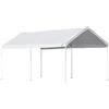 ShelterLogic GAZEBO CAR PORT CANOPY 3X6 ACCIAIO BIANCO IMPERMEABILE