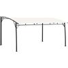 Mengtu Gazebo da giardino, tettoia per terrazza, gazebo da giardino, resistente alle intemperie, tenda da giardino, tenda per feste, pergola, 4 x 3 x 2,55 m, bianco crema, mobili da giardino
