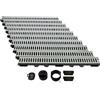 ScarMaxx 2m Canaletta scolo Acqua piovana A15 Altezza 60 mm - Griglia scolo Acqua piovana Set Completo 13 x 200 x 6 cm Acciaio Zincato