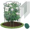 TTL GARDEN Supporto per arbusti, 70 cm x 40 cm, set da 16 pezzi + velcro, supporto per piante in acciaio inossidabile rivestito in plastica, supporto per piante, supporto per fiori, ortensie, rose