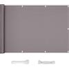 QINGLV Telo Frangi-Vista per Balcone 100x100cm Telo per Balcone Ringhiera Protezione Solare Anti-UV Telo di Protezione per Balconi con Occhielli Fascette E Corde -Grigio