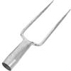 VICASKY Forca da Giardino Professionale in Metallo Argento Design Ergonomico e Doppia Dentatura per Scavo e Coltivazione in Giardinaggio e Terreni