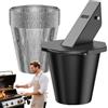 Generic Secchio per grasso per griglia a pellet, secchio ottagonale resistente al calore con fodera, accessori riutilizzabili per barbecue all'aperto, picnic, feste, riunioni di famiglia