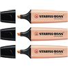 STABILO Set di 3 evidenziatori BOSS Original Pastel Pte smussata 2-5 mm tinti di pesca