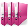Netuno 3 raccoglitori A4 rosa 2 anelli dorso 8 cm raccoglitore documenti ufficio cartone Rivestito in Polipropilene con Meccanismo a Leva organizer faldone documenti classificatore